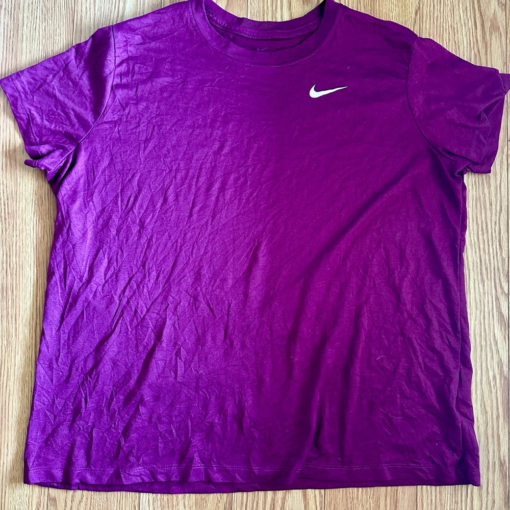 Nike Short Sleeve Tee Purple with White Swoosh